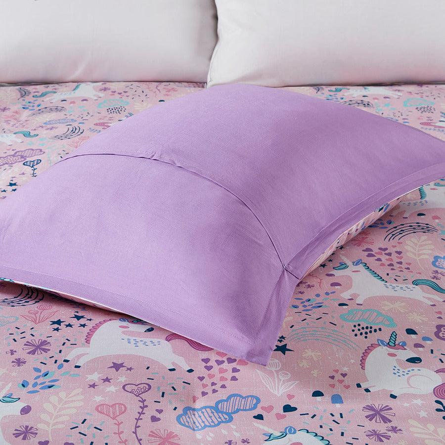 Olliix.com Duvet & Duvet Sets - Lola Twin Unicorn Cotton Duvet Cover Set Pink