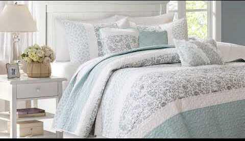 Olliix.com Comforters & Blankets - Luna Full/Queen 6 Piece Reversible Coverlet Set Blue