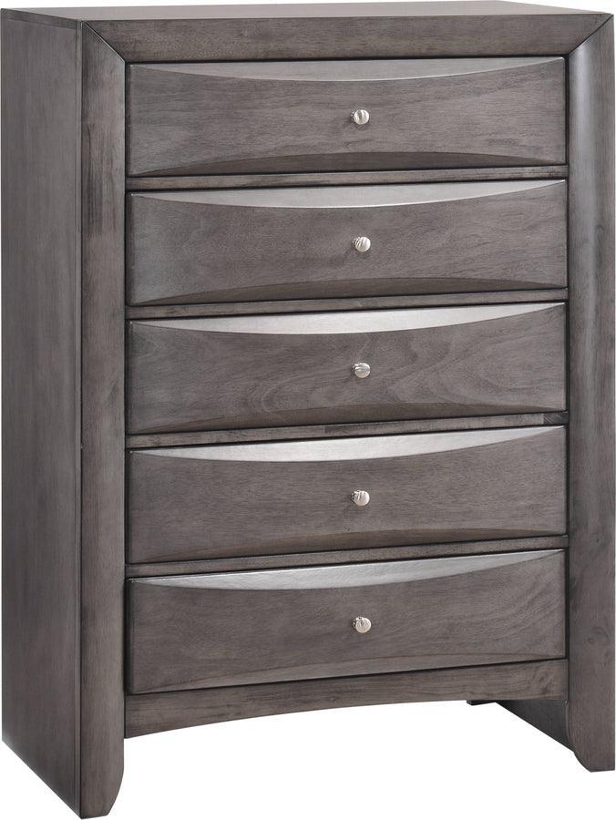 Elements Bedroom Sets - Madison Queen Storage 6PC Bedroom Set Gray