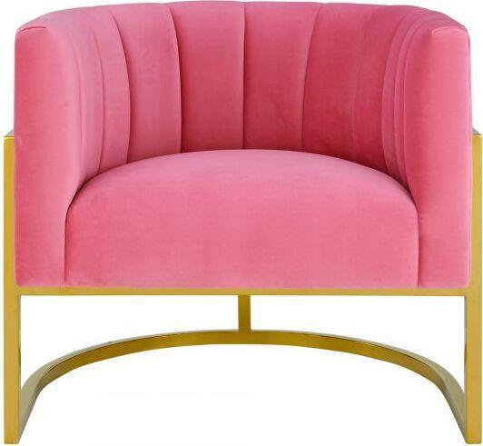 Tov Furniture Accent Chairs - Magnolia Rose Pink Velvet Chair