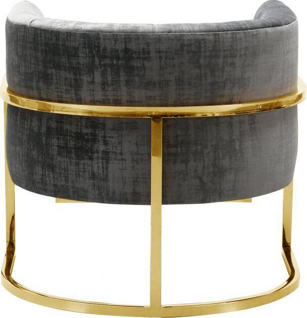 Tov Furniture Accent Chairs - Magnolia Slub Gray Chair with Gold Base