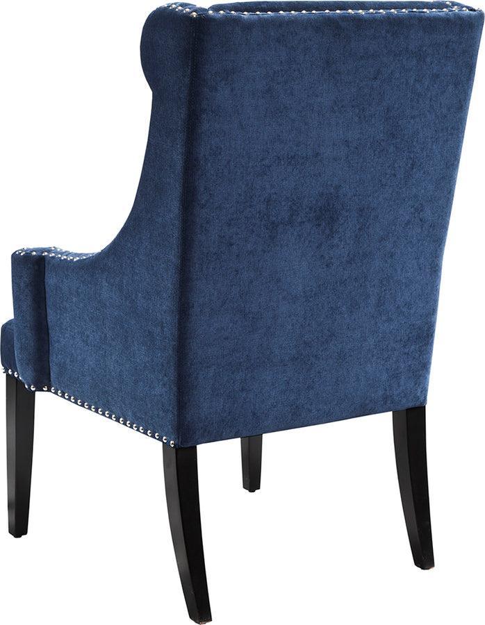 Blue high best sale back wing chair