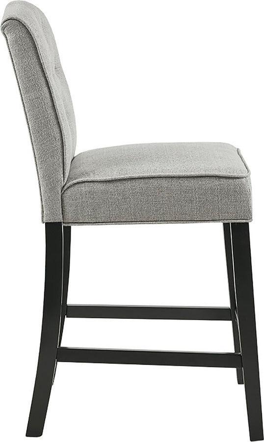 Olliix.com Barstools - Marian Tufted Counter Stool Light Grey