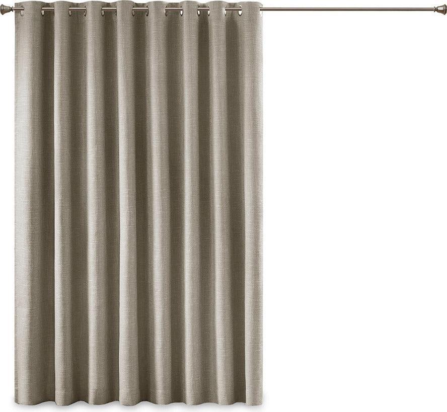 Olliix.com Curtains - Maya 100 H Printed Heathered Blackout Patio Panel Taupe