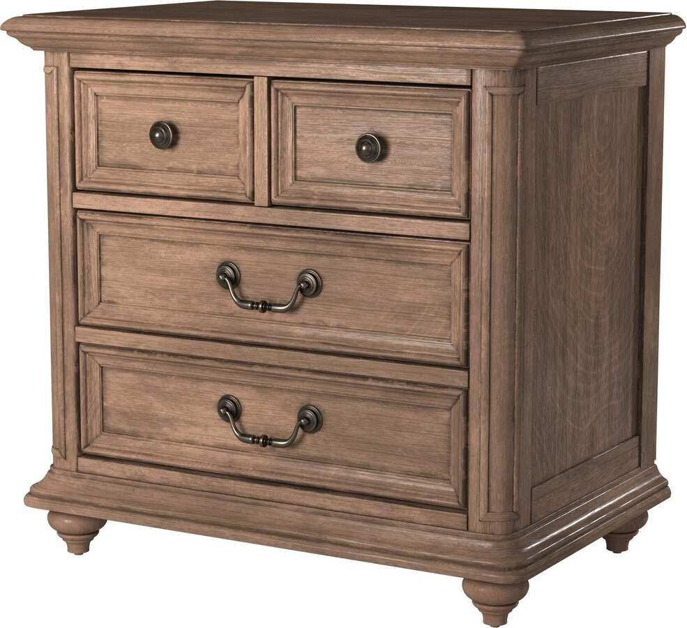 Alpine Furniture Nightstands & Side Tables - Melbourne 2 Drawer Nightstand, French Truffle