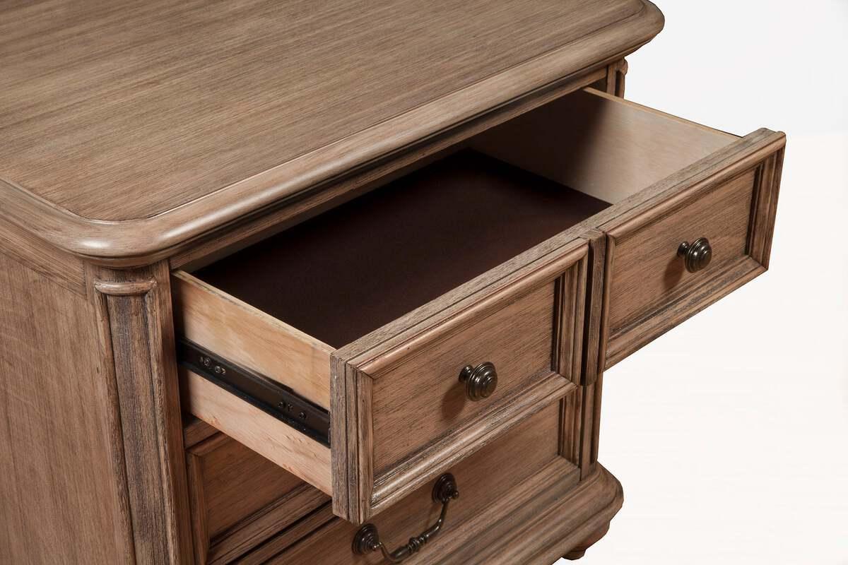 Alpine Furniture Nightstands & Side Tables - Melbourne 2 Drawer Nightstand, French Truffle