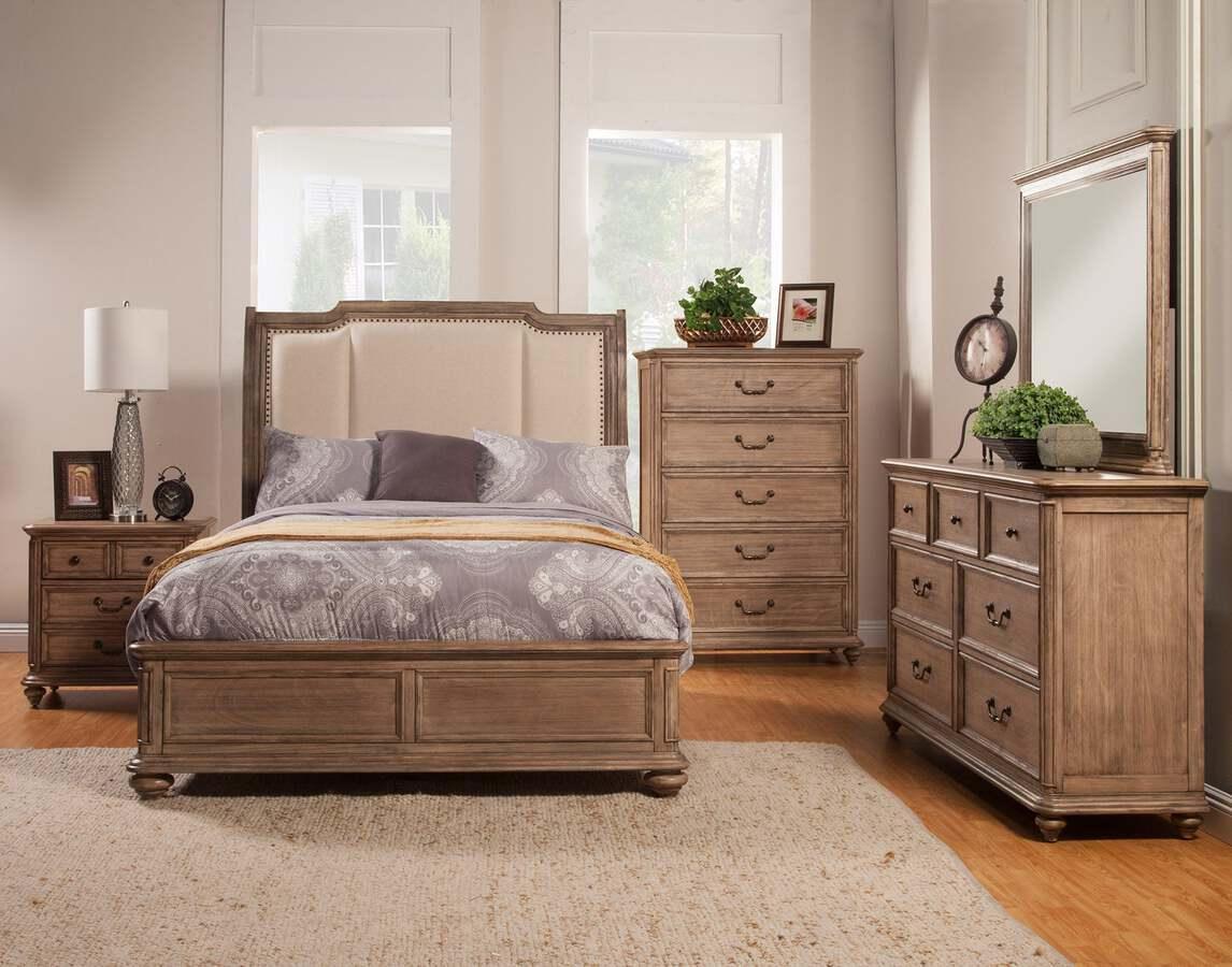 Alpine Furniture Nightstands & Side Tables - Melbourne 2 Drawer Nightstand, French Truffle