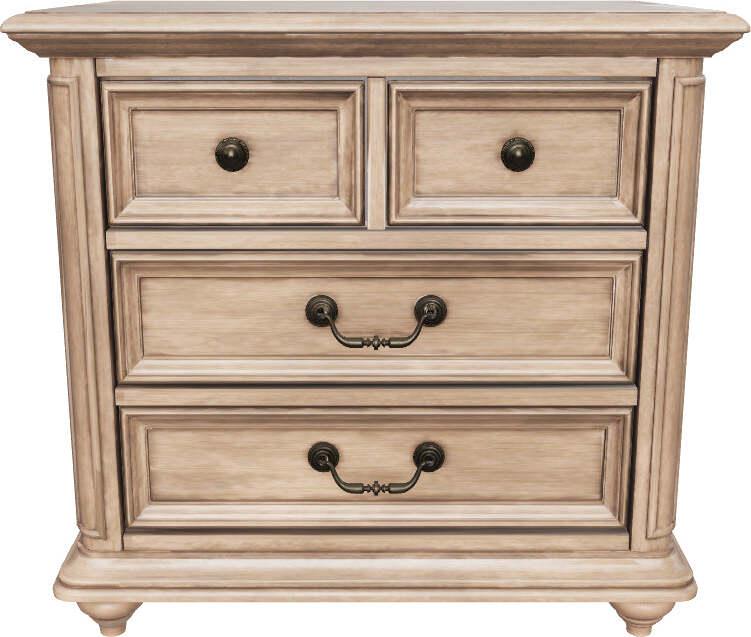 Alpine Furniture Nightstands & Side Tables - Melbourne 2 Drawer Nightstand, French Truffle