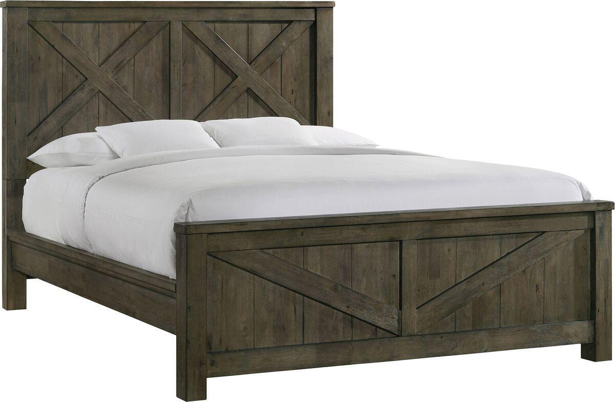 Elements Bedroom Sets - Memphis King Panel 3PC Bedroom Set in Grey Antique Grey