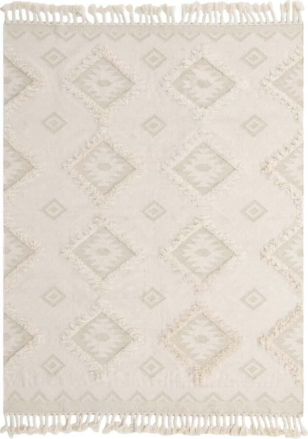 Unique Loom Indoor Rugs - Mesa Tribal 8x11 Rectangular Rug Ivory