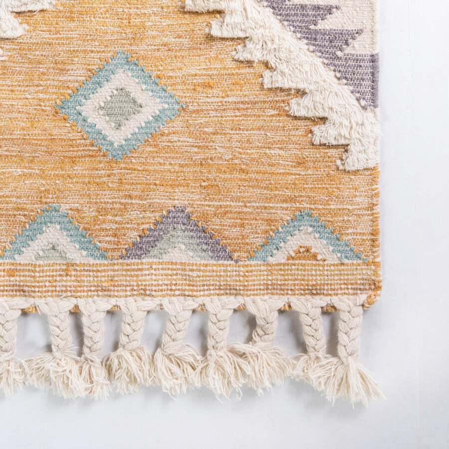 Unique Loom Indoor Rugs - Mesa Tribal 9x12 Rectangular Rug Yellow