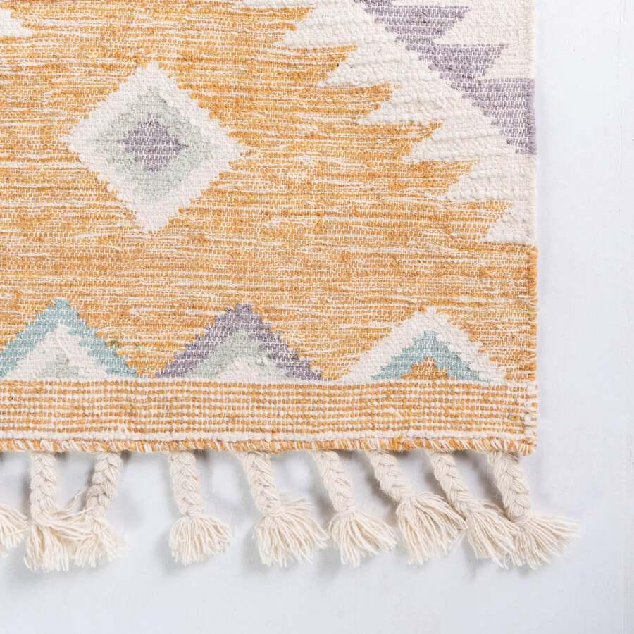 Unique Loom Indoor Rugs - Mesa Tribal 9x12 Rectangular Rug Yellow