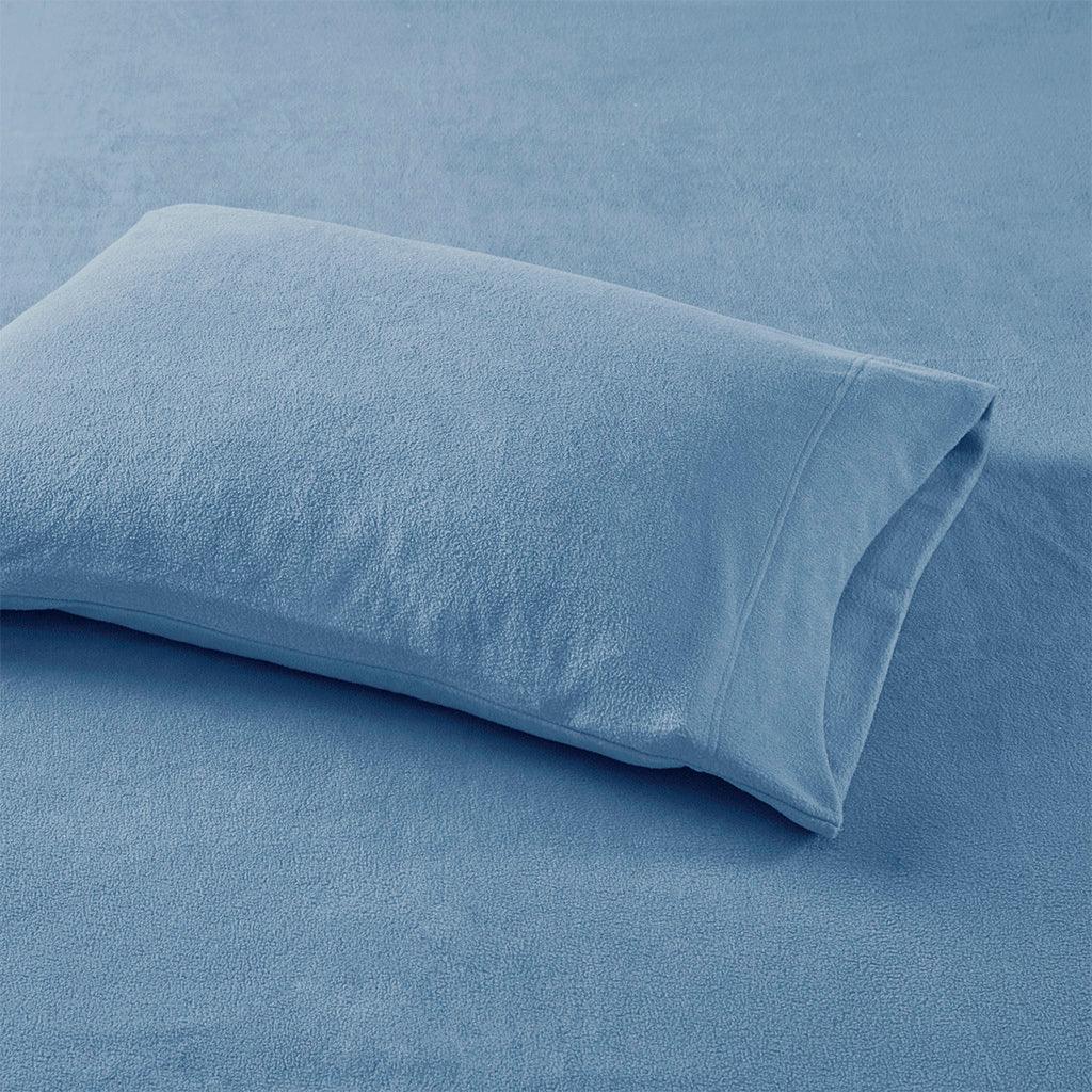 Olliix.com Sheets & Sheet Sets - Micro Fleece Queen Sheet Set Blue