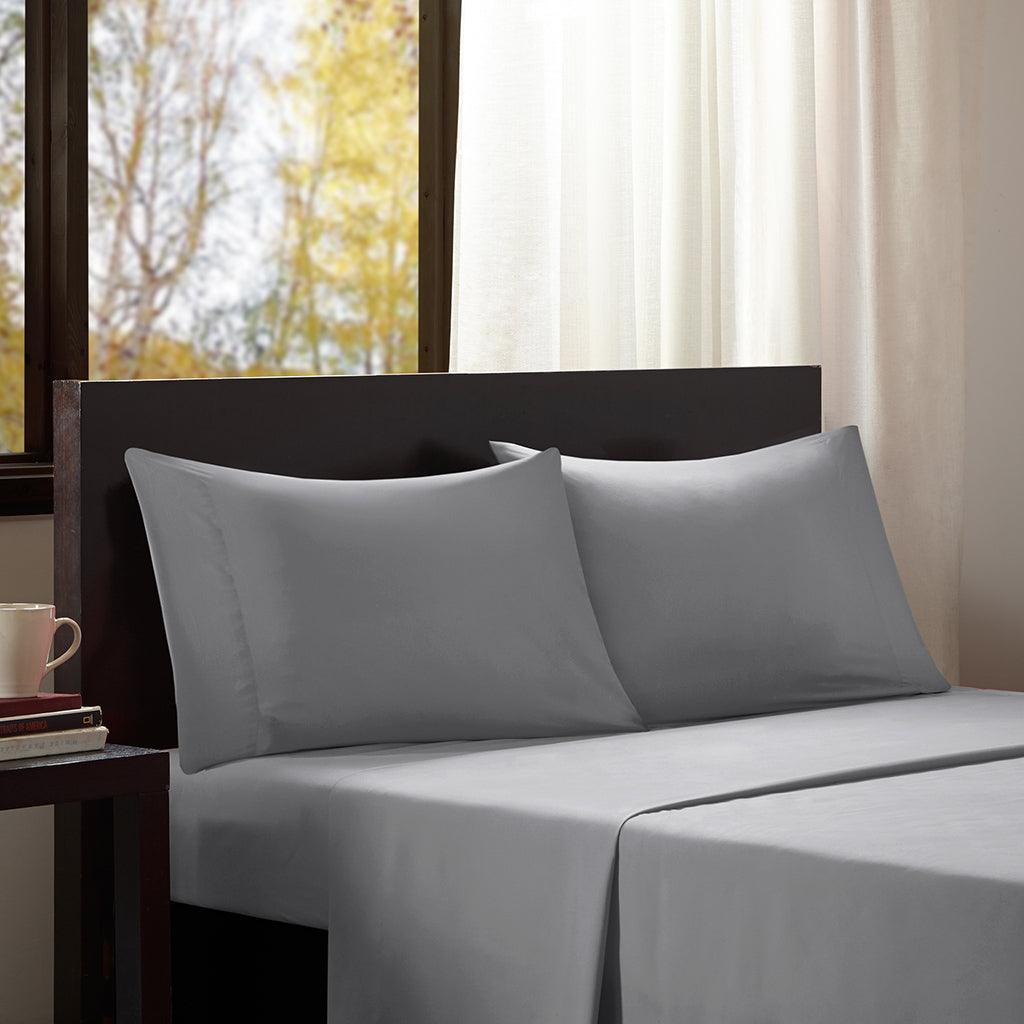 Olliix.com Sheets & Sheet Sets - Microfiber King Sheet Set Gray