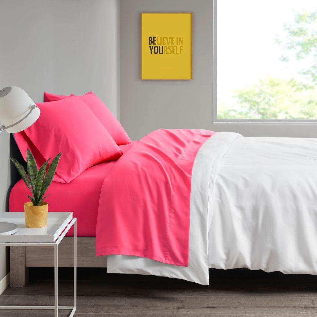 Olliix.com Sheets & Sheet Sets - Microfiber King Sheet Set Pink