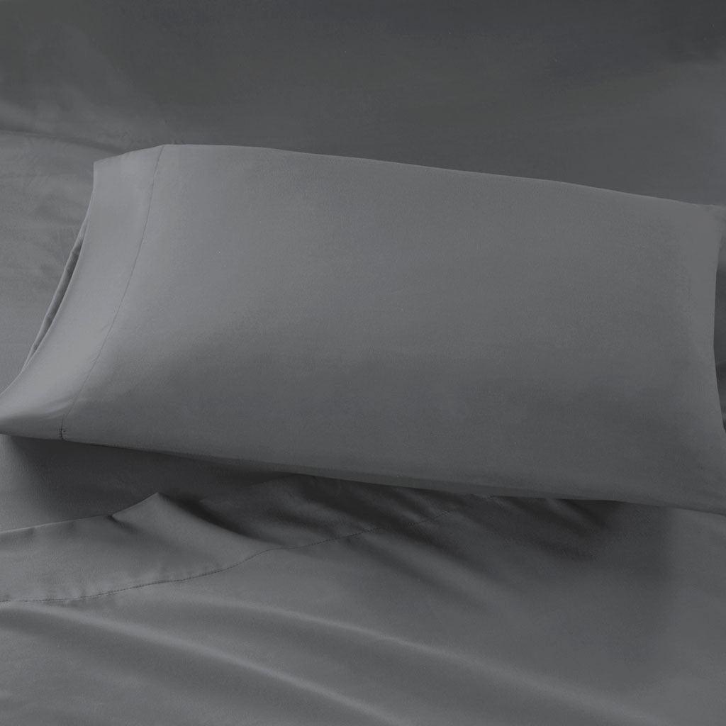 Olliix.com Sheets & Sheet Sets - Microfiber Queen Sheet Set Charcoal