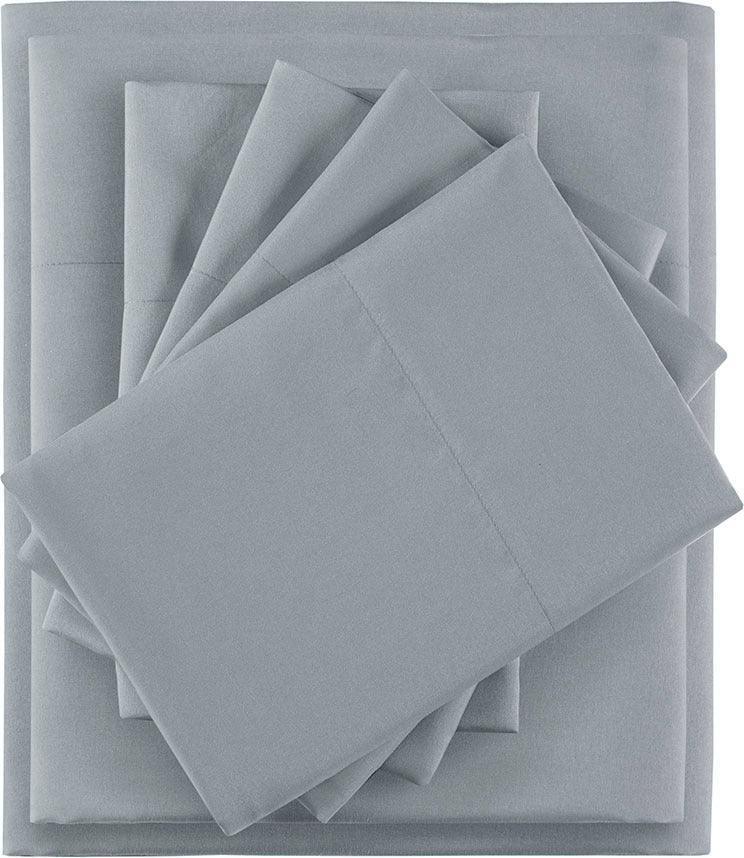 Olliix.com Sheets & Sheet Sets - Microfiber Twin Sheet Set Gray