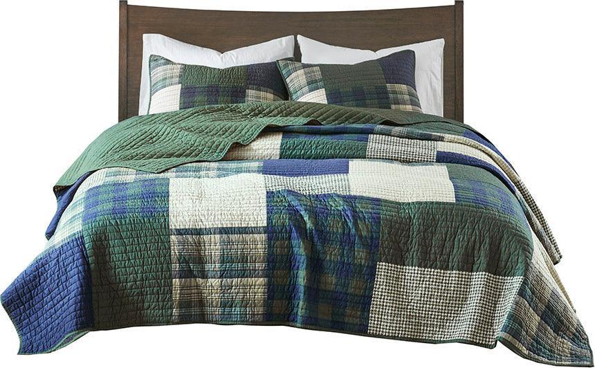 Woolrich Reversible Quilt Set - King/Cal King - Green, King/ Cal