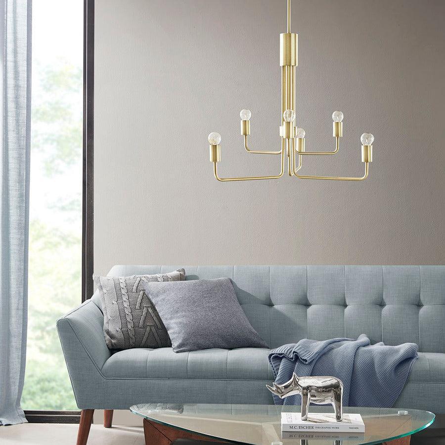 Olliix.com Ceiling Lights - Milo 6-Light Chandelier Antique Brass