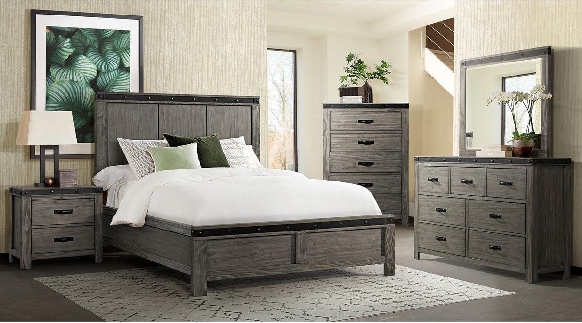 Elements Beds - Montauk Queen Panel Bed Gray