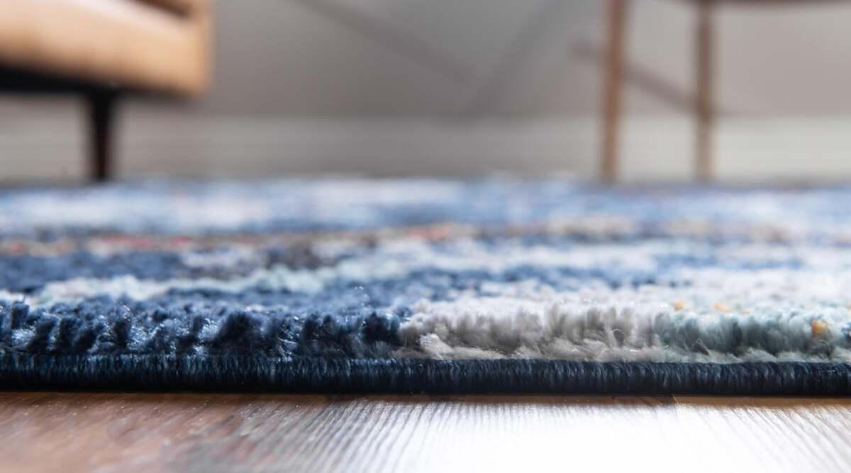 Unique Loom Indoor Rugs - Morocco Geometric 9x12 Navy Blue & Gray