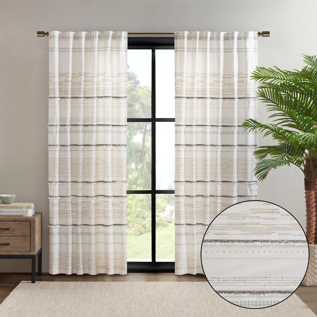 Shop Nea 84 Cotton Printed Window Panel with tassel trim and