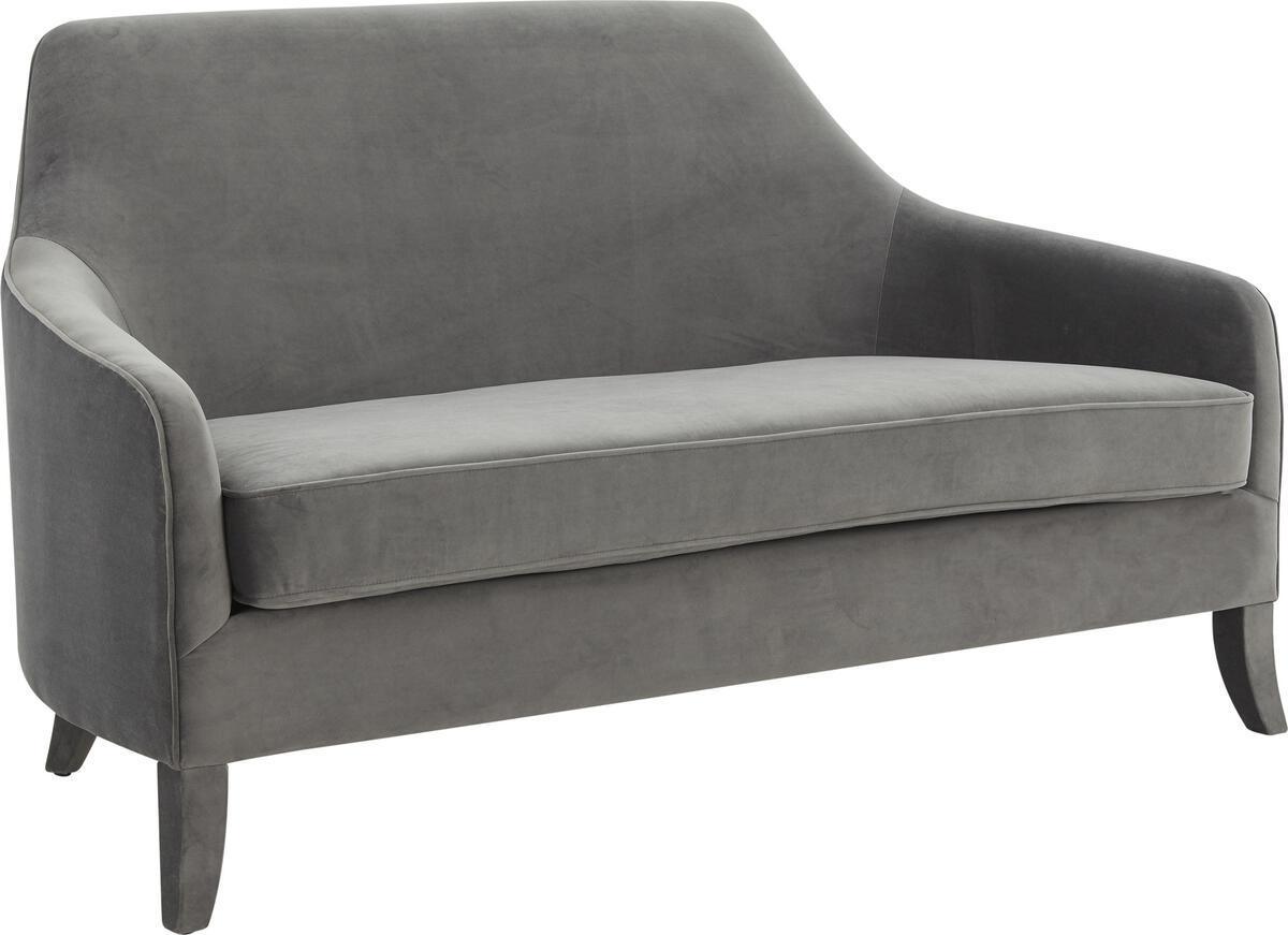 Tov Furniture Loveseats - Neveah Grey Velvet Loveseat