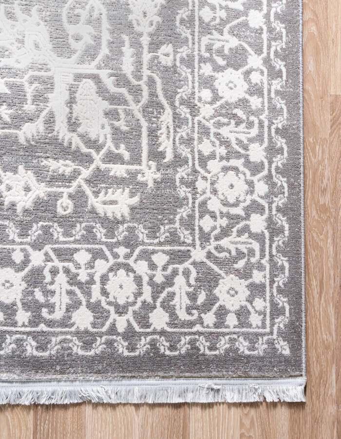 Unique Loom Indoor Rugs - New Classical Border 10x13 Gray & Ivory