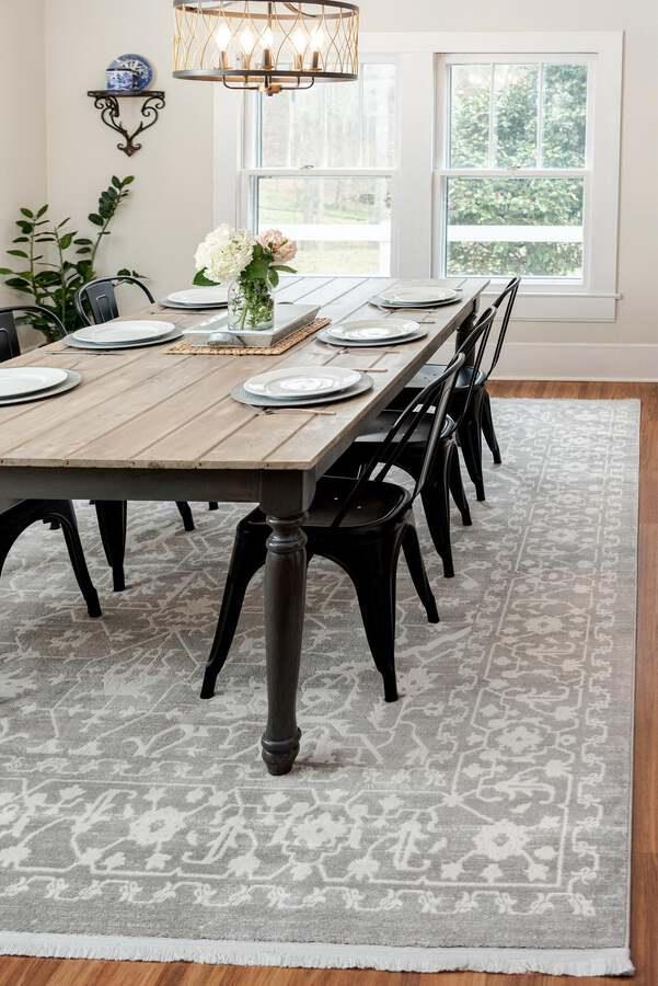 Unique Loom Indoor Rugs - New Classical Border 10x13 Gray & Ivory