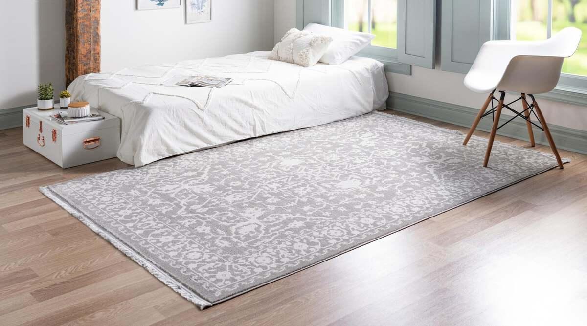 Unique Loom Indoor Rugs - New Classical Border 10x13 Gray & Ivory