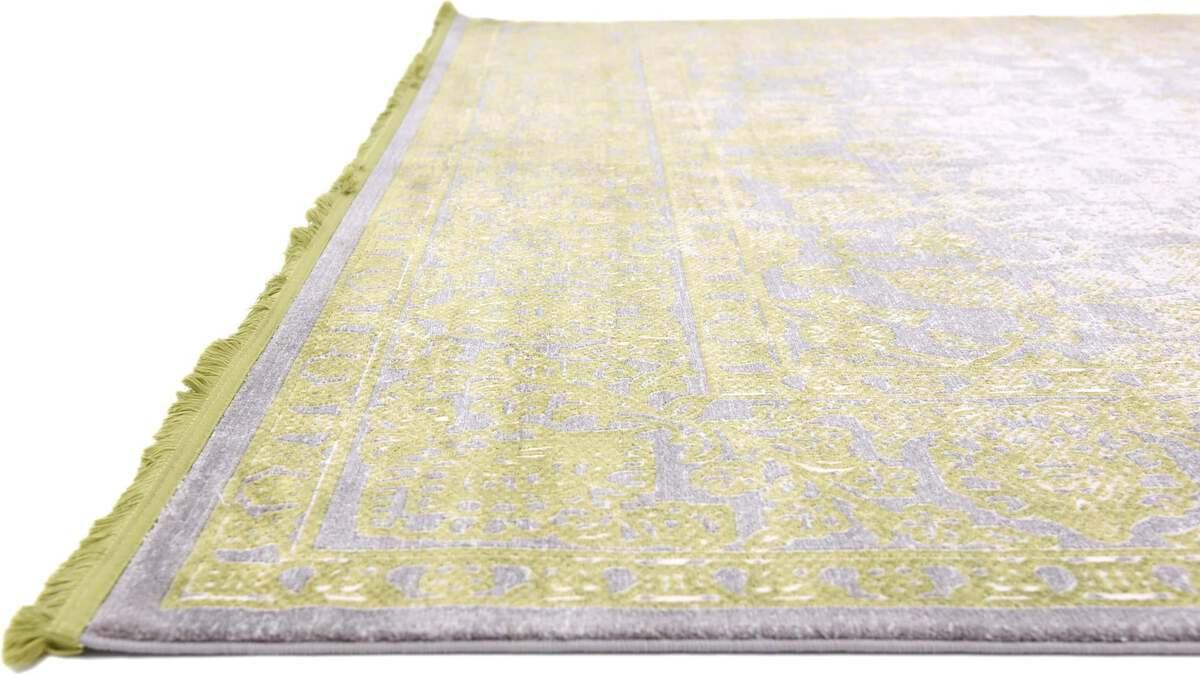 Unique Loom Indoor Rugs - New Classical Border 8x11 Light Green & Gray