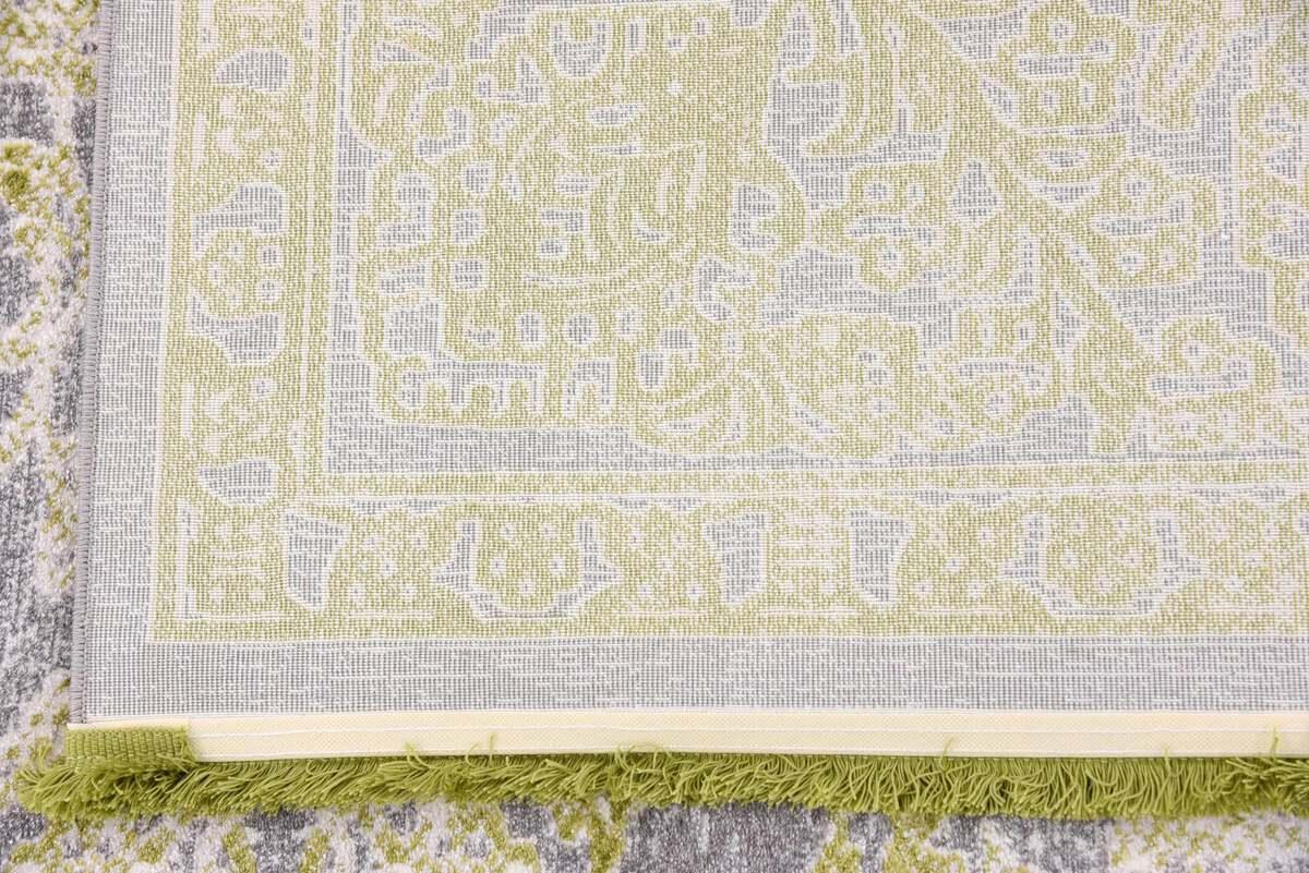 Unique Loom Indoor Rugs - New Classical Border 8x11 Light Green & Gray