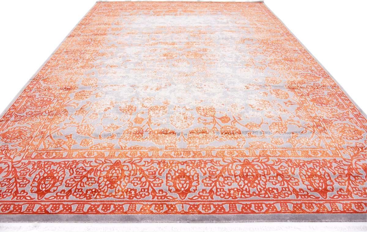 Unique Loom Indoor Rugs - New Classical Border 9x12 Terracotta & Gray