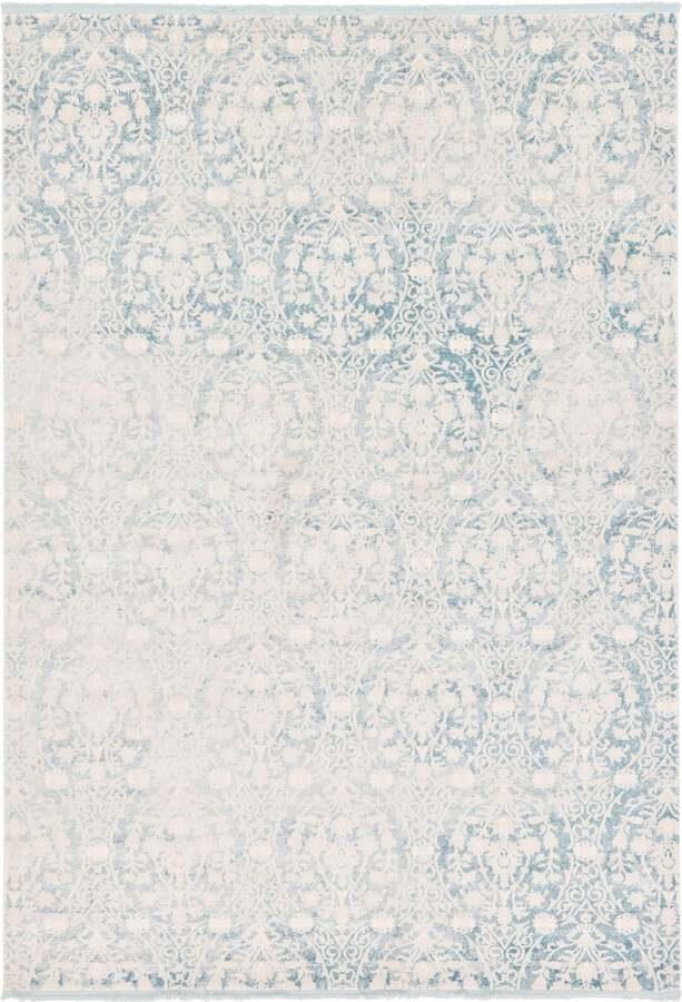 Unique Loom Indoor Rugs - New Classical Farmhouse 8x11 Rectangular Rug Light Blue