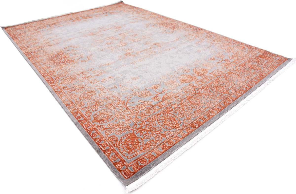 Unique Loom Indoor Rugs - New Classical Farmhouse 8x11 Rectangular Rug Terracotta