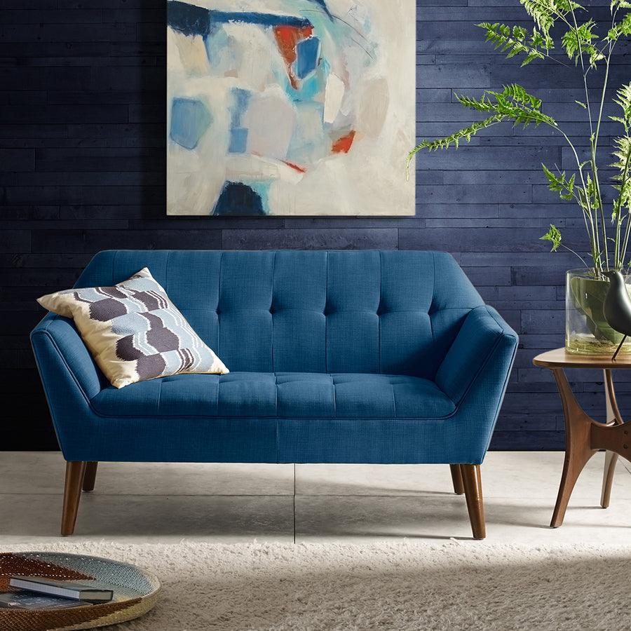 Olliix.com Loveseats - Newport Industrial Loveseat 59W x 30.75D x 31.5H" Blue