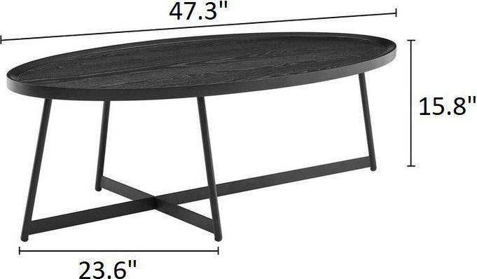 Buy Niklaus 47 Oval Coffee Table in Black Ash