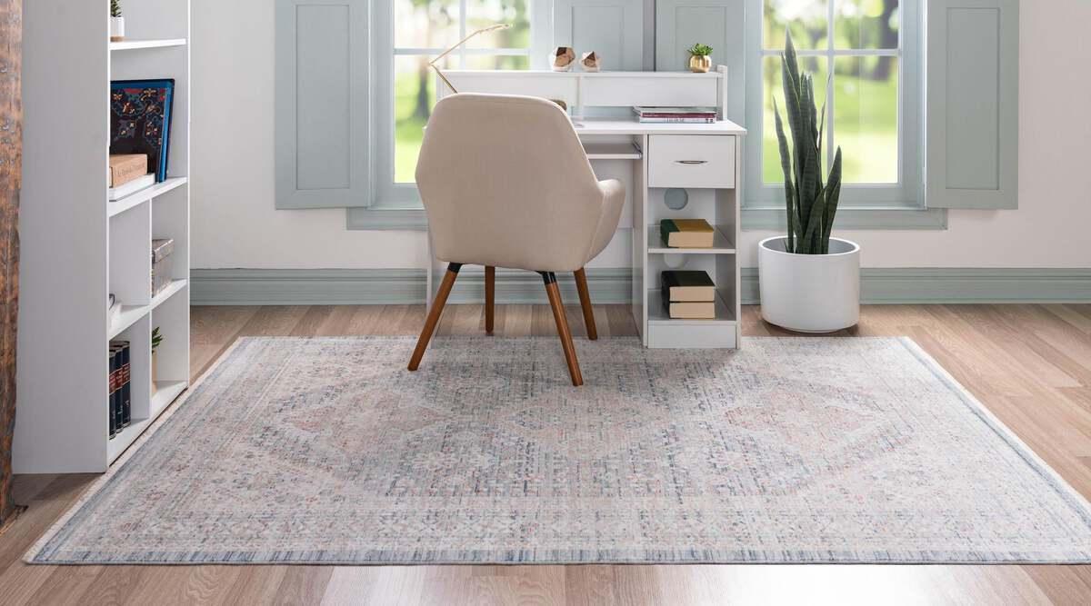 Unique Loom Indoor Rugs - Noble 10x14 Medallion Blue & Beige