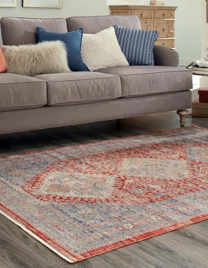 Unique Loom Indoor Rugs - Noble 10x14 Red & Beige