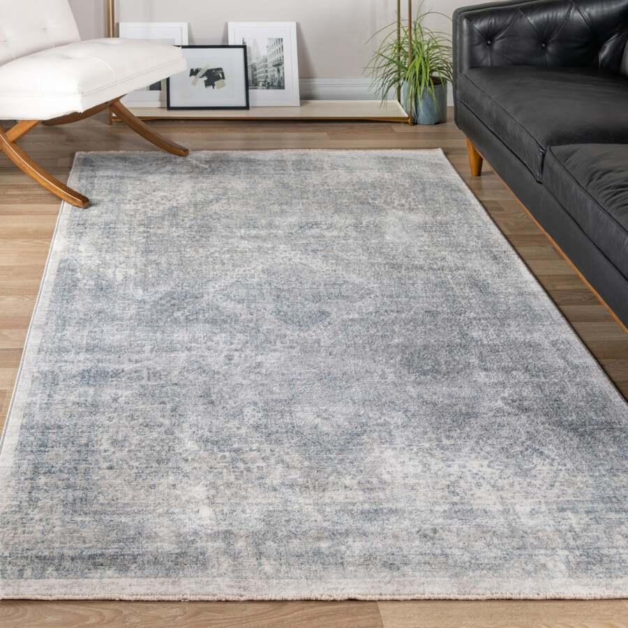 Unique Loom Indoor Rugs - Noble 9x12 Gray & Blue