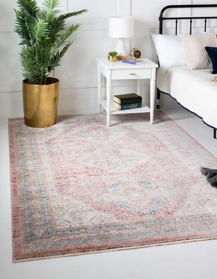 Unique Loom Indoor Rugs - Noble Country 10x14 Rectangular Rug Cream