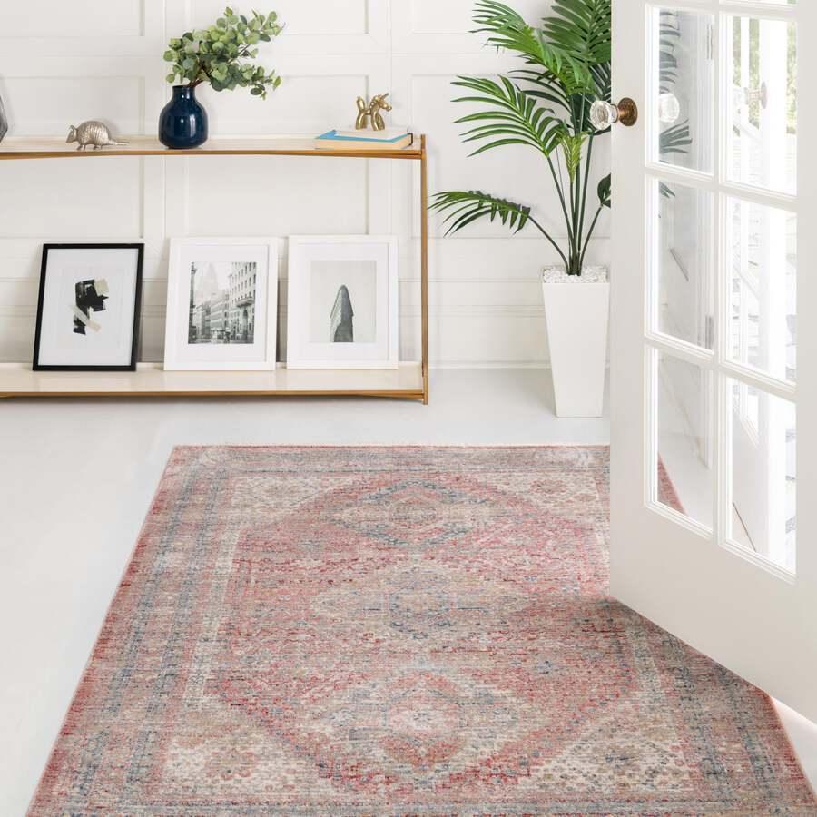 Unique Loom Indoor Rugs - Noble Country 10x14 Rectangular Rug Cream