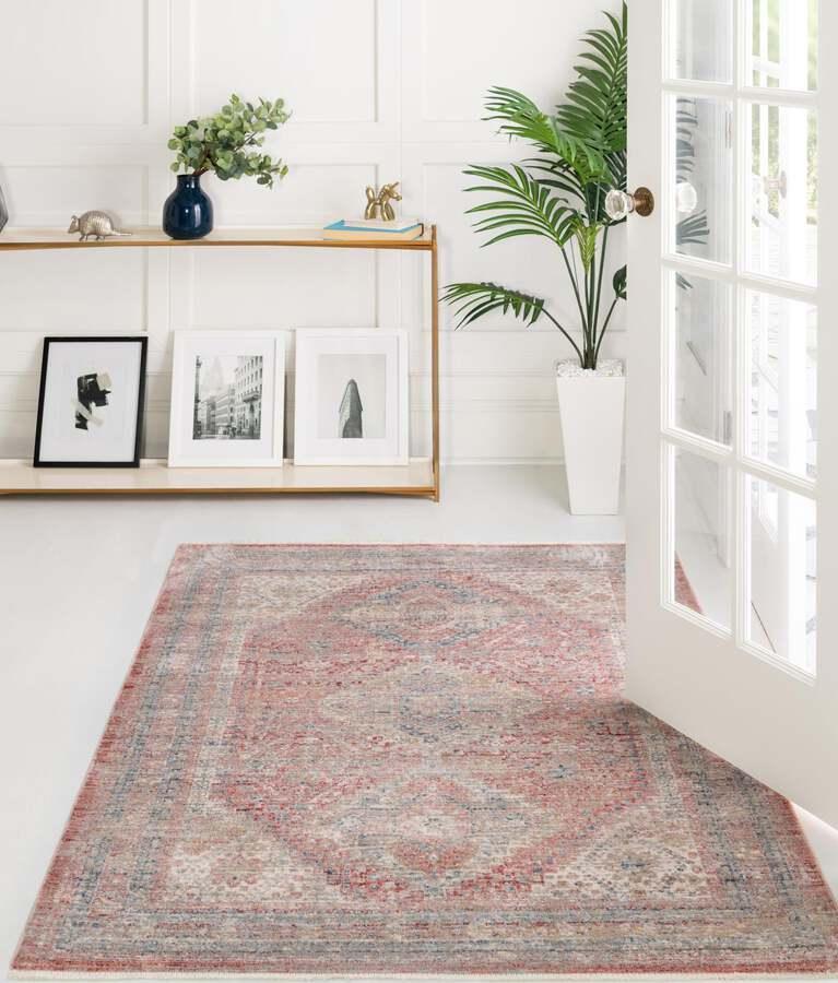 Unique Loom Indoor Rugs - Noble Country 10x14 Rectangular Rug Cream