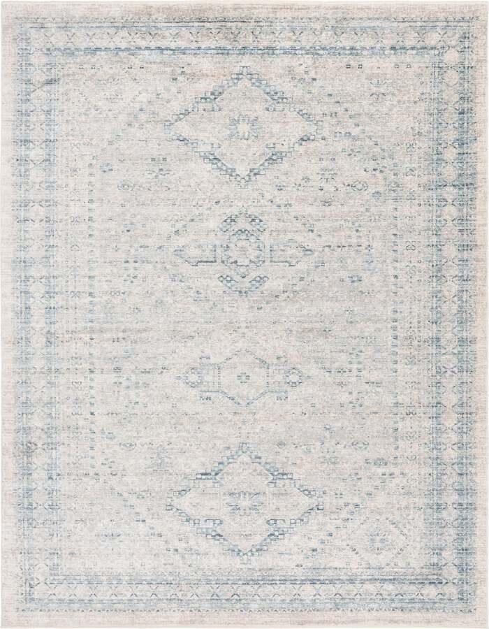 Unique Loom Indoor Rugs - Noble Country 10x14 Rectangular Rug Gray