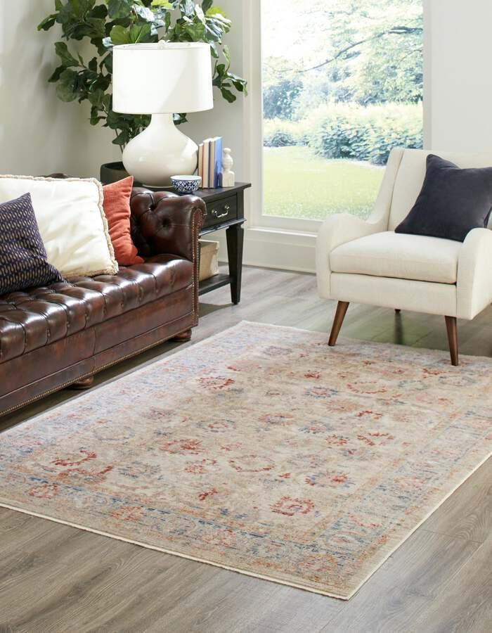 Unique Loom Indoor Rugs - Noble Country 10x14 Rectangular Rug Ivory