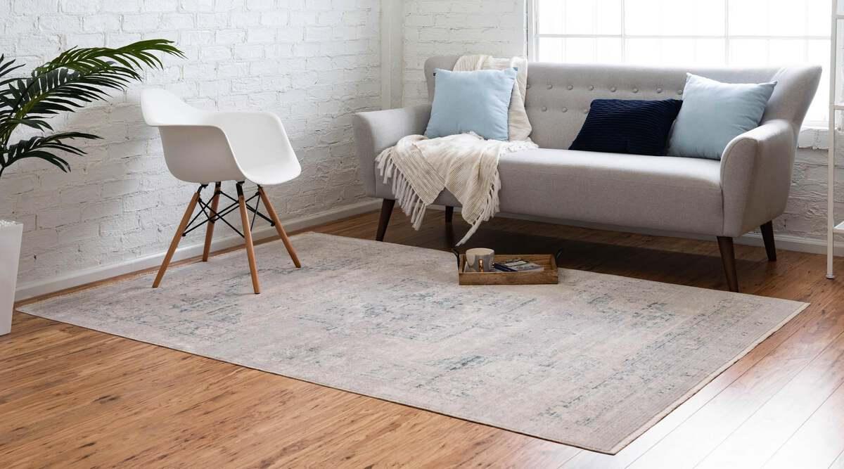 Unique Loom Indoor Rugs - Noble Medallion 9x12 Blue & Beige