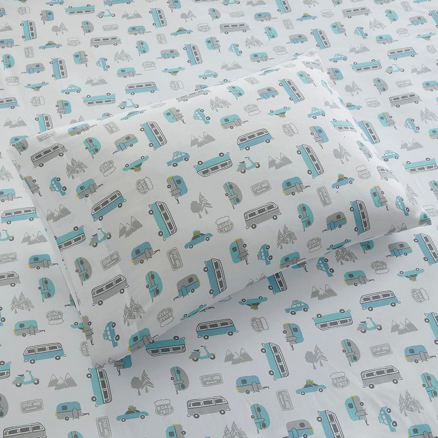 Shop Novelty Printed Sheet Set Full Aqua Dogs