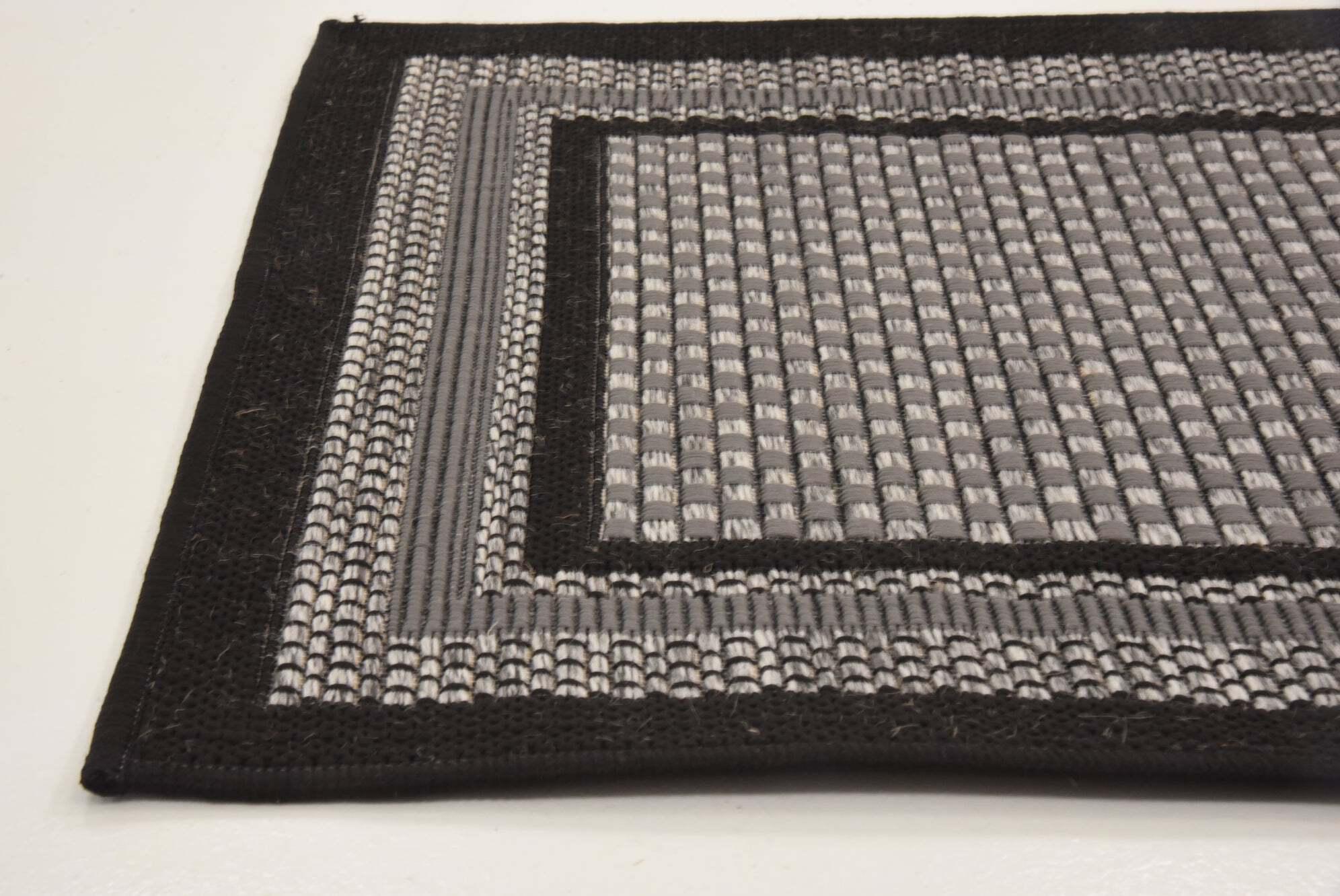 Unique Loom Outdoor Solid Rug (2' x 6' Runner - Black)