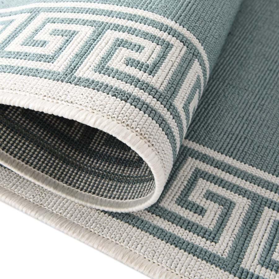 Unique Loom Outdoor Rugs - Outdoor Coastal Contemporary 9x12 Rectangular Rug Aqua