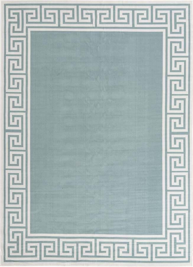 Unique Loom Outdoor Rugs - Outdoor Coastal Contemporary 9x12 Rectangular Rug Aqua